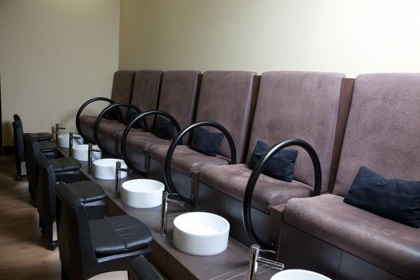 Pedicure station at Abbotsford beauty school